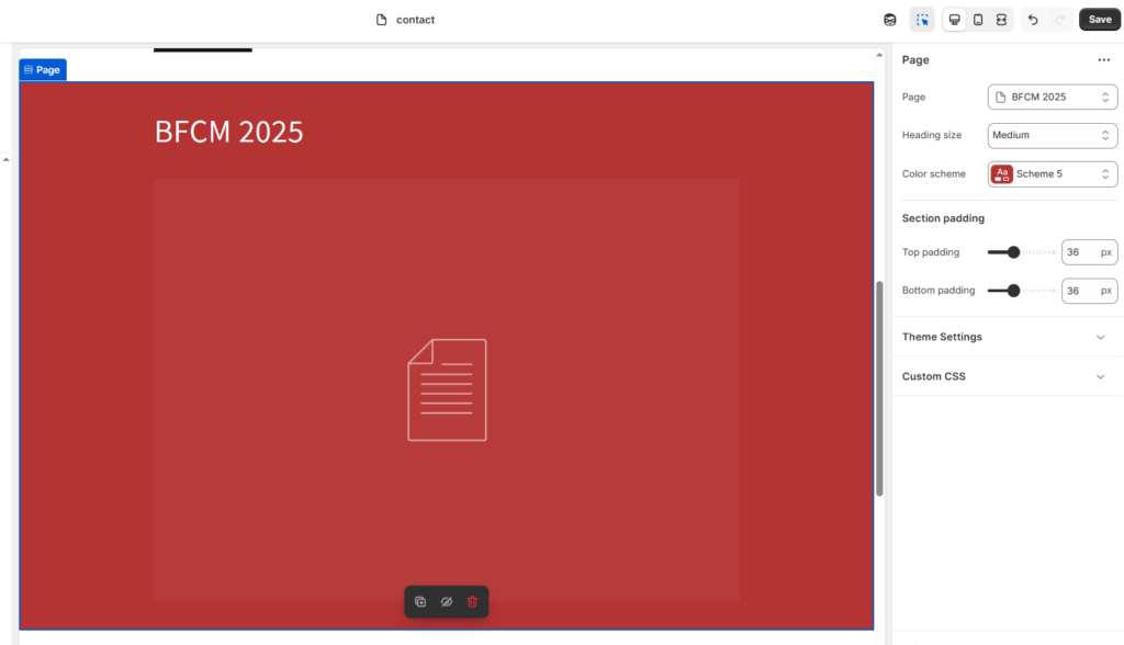 Create Shopify BFCM landing page